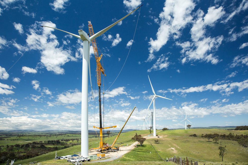 Joyce Krane crane installing a wind turbine